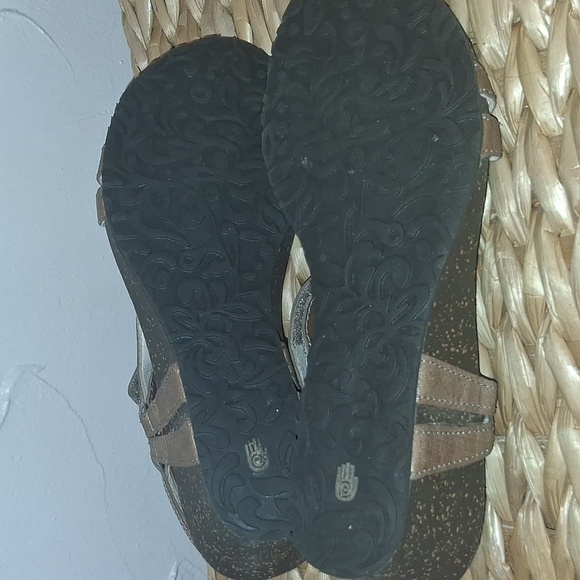 Teva Ventura Leather Wedge Sandals In Brown Or Tan Size 6 - Picture 6 of 6